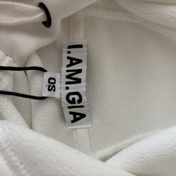 I. AM. GIA Harmony Hoodie Women's White One Size Sweater NWT Sweatshirt Graphic - Picture 6 of 9